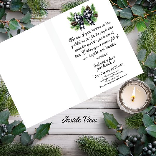 Festive Holiday Wreath Merry Christmas Non-Photo Kaart