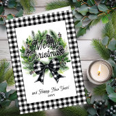 Festive Holiday Wreath Merry Christmas Non-Photo Kaart