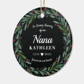 Festive Holiday Wreath Nana Memorial Keramisch Ornament (Links)