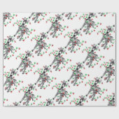 Festive Holiday Zebra, dubbellichten Cadeaupapier (Vlak)