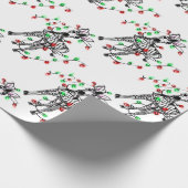 Festive Holiday Zebra, dubbellichten Cadeaupapier (Hoek)