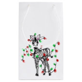 Festive Holiday zebra, dubbellichten Klein Cadeauzakje (Achterkant)