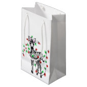 Festive Holiday zebra, dubbellichten Klein Cadeauzakje (Voorkant Gekanteld)
