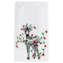 Festive Holiday zebra, dubbellichten Klein Cadeauzakje