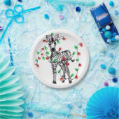 Festive Holiday Zebra, dubbellichten Papieren Bordje (Feest)