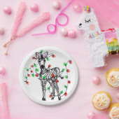 Festive Holiday Zebra, dubbellichten Papieren Bordje (Feest)