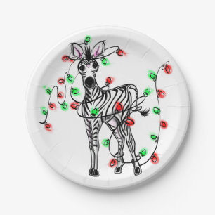 Festive Holiday Zebra, dubbellichten Papieren Bordje