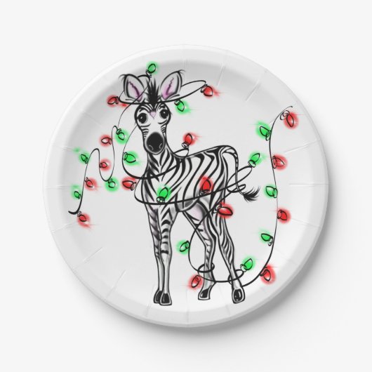 Festive Holiday Zebra, dubbellichten Papieren Bordje (Voorkant)