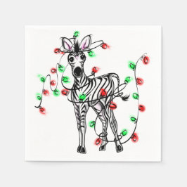 Festive Holiday Zebra, dubbellichten Servet