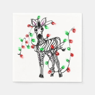 Festive Holiday Zebra, dubbellichten Servet
