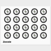Festive Holiday Zebra, heilig, troebel, grijs Ronde Sticker (Vel)
