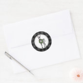 Festive Holiday Zebra, heilig, troebel, grijs Ronde Sticker (Envelop)