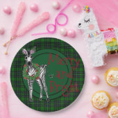 Festive Holiday Zebra Holly | groene vlecht Papieren Bordje (Feest)