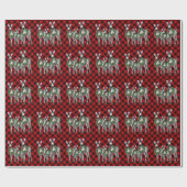 Festive Holiday Zebra Holly | rode buffel Cadeaupapier (Vlak)