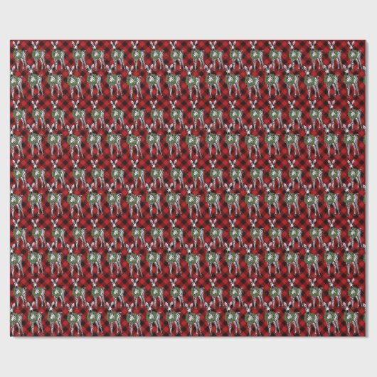 Festive Holiday Zebra Holly | rode buffel Cadeaupapier (Vlak)