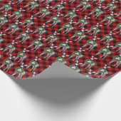 Festive Holiday Zebra Holly | rode buffel Cadeaupapier (Hoek)