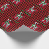 Festive Holiday Zebra Holly | rode buffel Cadeaupapier (Hoek)