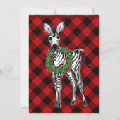 Festive Holiday Zebra Holly | rode buffel Kaart (Voorkant)