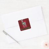 Festive Holiday Zebra Holly | rode buffel Vierkante Sticker (Envelop)