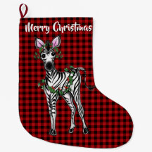 Festive Holiday Zebra, Holly Wreator, buffalo plai