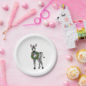 Festive Holiday Zebra illustratie, Holly met adem Papieren Bordje (Feest)