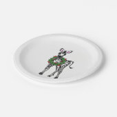 Festive Holiday Zebra illustratie, Holly met adem Papieren Bordje (Gekanteld)