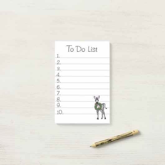 Festive Holiday Zebra Illustratie, Vakantiedagen Z Post-it® Notes (Op bureau)