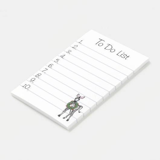 Festive Holiday Zebra Illustratie, Vakantiedagen Z Post-it® Notes (Schuin)