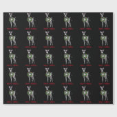 Festive Holiday Zebra Illustration, Holly Wreator Cadeaupapier (Vlak)