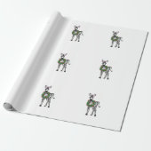 Festive Holiday Zebra met Holly Wreator Cadeaupapier (Uitgerold)
