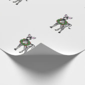 Festive Holiday Zebra met Holly Wreator Cadeaupapier (Hoek)