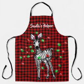 Festive Holiday Zebra, twijnend lichtbuffelvlecht Schort (Voorkant)