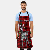Festive Holiday Zebra, twijnend lichtbuffelvlecht Schort (Gedragen)