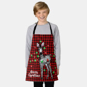 Festive Holiday Zebra, twijnend lichtbuffelvlecht Schort (Gedragen)