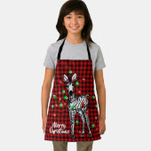 Festive Holiday Zebra, twijnend lichtbuffelvlecht Schort (Insitu)