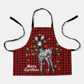 Festive Holiday Zebra, twijnend lichtbuffelvlecht Schort (Voorkant)