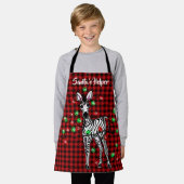 Festive Holiday Zebra, twijnend lichtbuffelvlecht Schort (Gedragen)