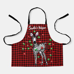 Festive Holiday Zebra, twijnend lichtbuffelvlecht Schort