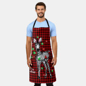 Festive Holiday Zebra, twijnend lichtbuffelvlecht Schort (Gedragen)