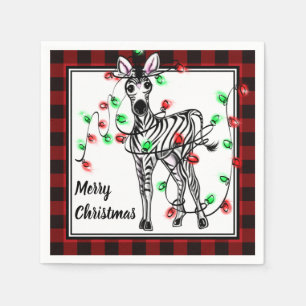 Festive Holiday Zebra, Twinkle-verlichting, geblaz Servet