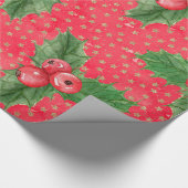 Festive Holly Berries Cadeaupapier (Hoek)