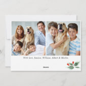 Festive Holly Berry 5 PHOTO kerstgroet Feestdagenkaart (Achterkant)