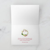 Festive Holly Berry and Evergreen Watercolor Kaart (Binnen)