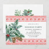 Festive Holly Berry Branch Holiday Kerstmis Kaart (Voorkant / Achterkant)