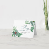 Festive Holly Berry Branch kerstbusiness Corporate Feestdagen Kaart (Voorkant)