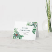 Festive Holly Berry Branch kerstbusiness Corporate Feestdagen Kaart (Voorkant)