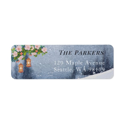 Festive Holly Berry Christmas Return Address Label (Voorkant)