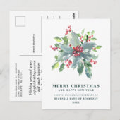 Festive Holly Berry Corporate kerst Briefkaart (Voorkant / Achterkant)