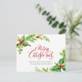 Festive Holly Berry Corporate Kerstfeestdag Briefkaart (Staand voorkant)