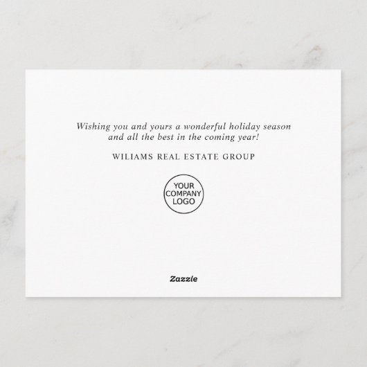 Festive Holly Berry Corporate Kerstgroet H Feestdagenkaart (Achterkant)